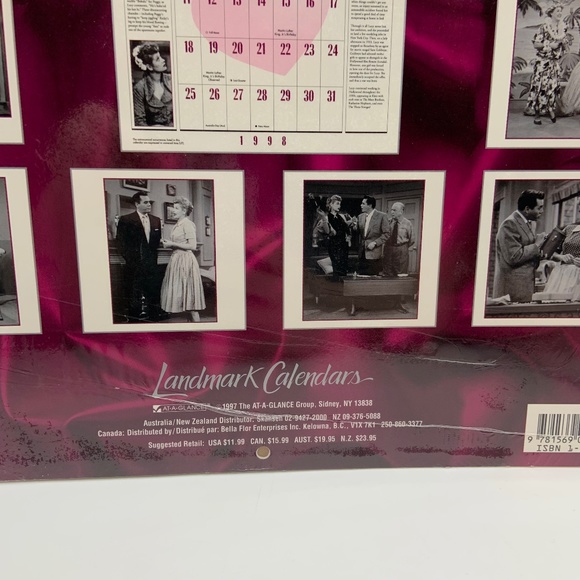 Vintage I Love Lucy Lucille Ball 12" x 12" Square 1998 Calendar SEALED! - Picture 9 of 11